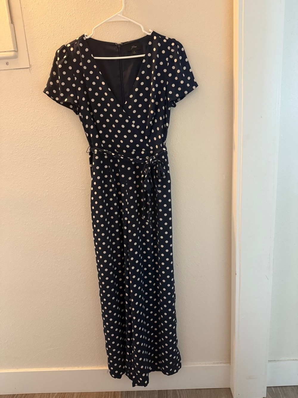 Polka Dot Short-Sleeve Wrap Maxi Dress - Black/White